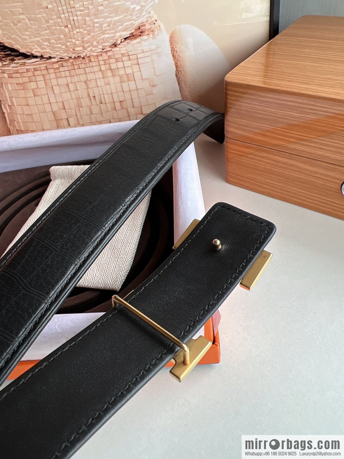 Hermes Hermès Stainless Steel H with Diamond Buckle Men's 3.8cm waist belt