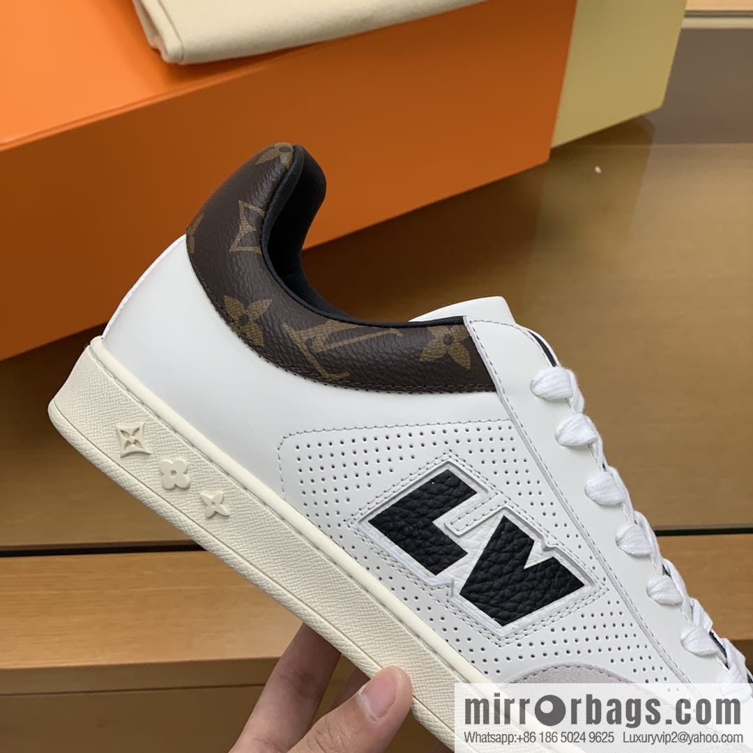 LV/Louis Vuitton White Rubber Outsole Embossed Monogram floral men's sneakers