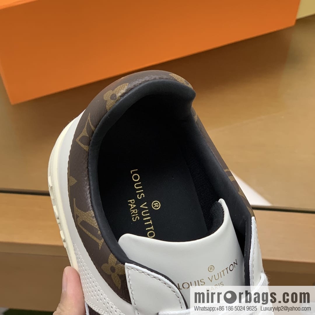 LV/Louis Vuitton White Rubber Outsole Embossed Monogram floral men's sneakers