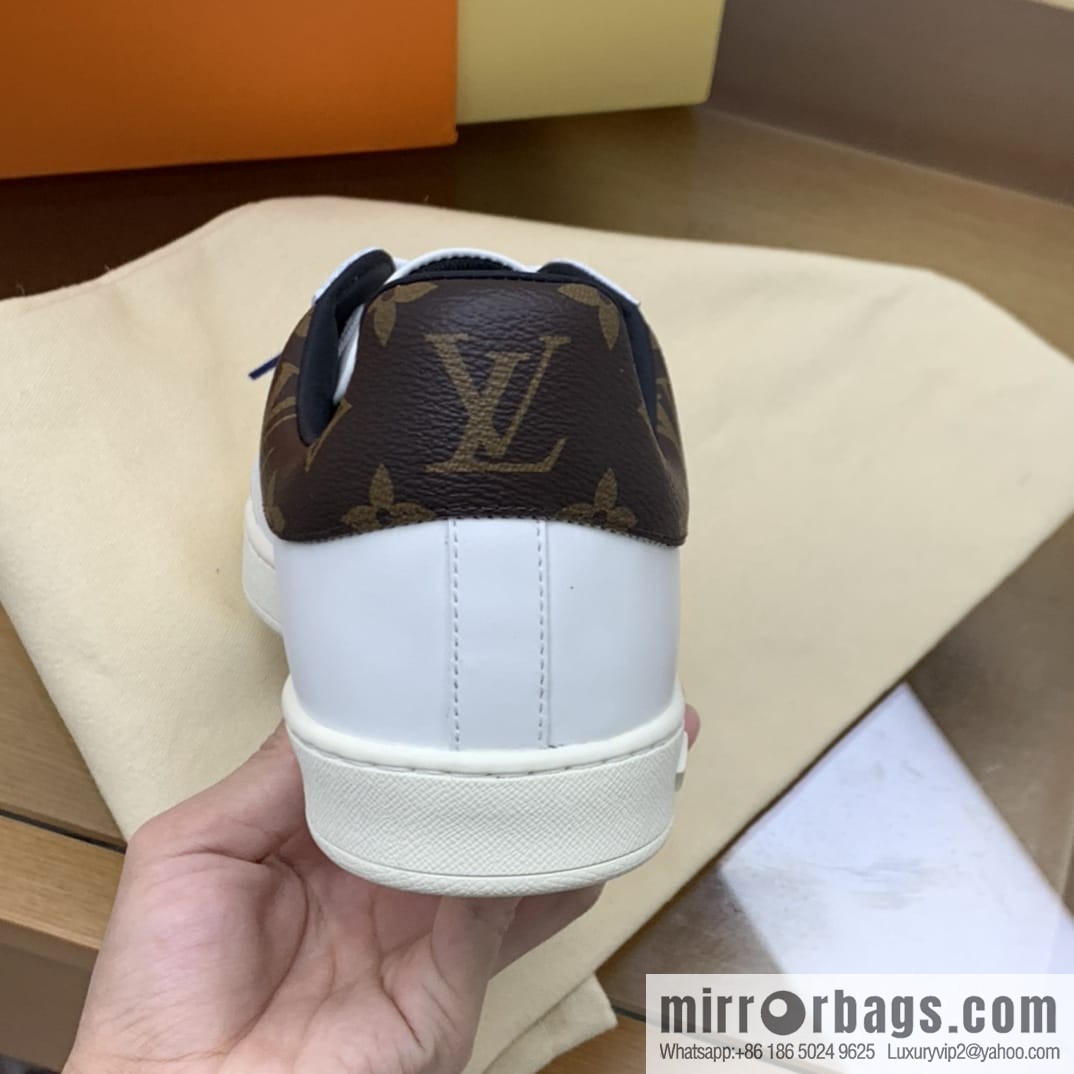 LV/Louis Vuitton White Rubber Outsole Embossed Monogram floral men's sneakers
