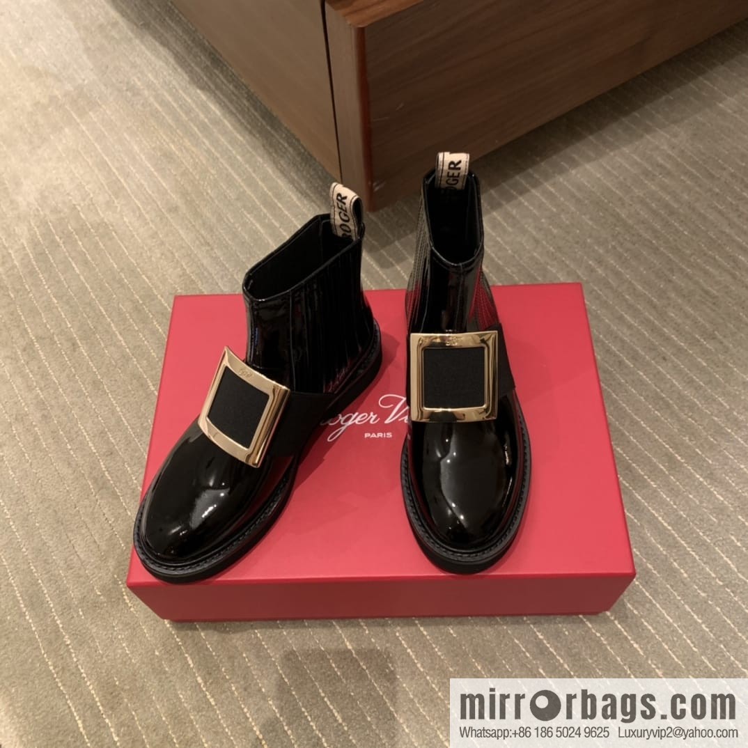 Roger vivier patented leather boots for women