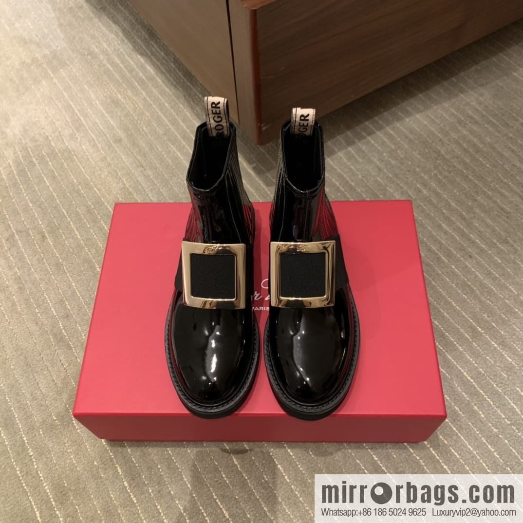 Roger vivier patented leather boots for women