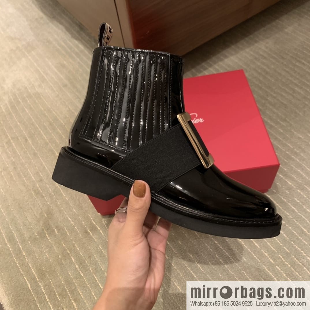 Roger vivier patented leather boots for women