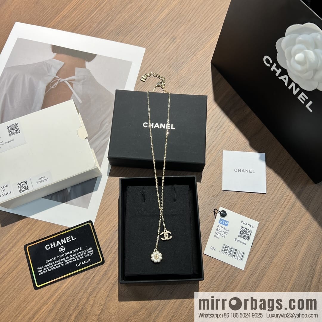New ☑️ CHANEL Chanel Double C Camellia Pearl Necklace
