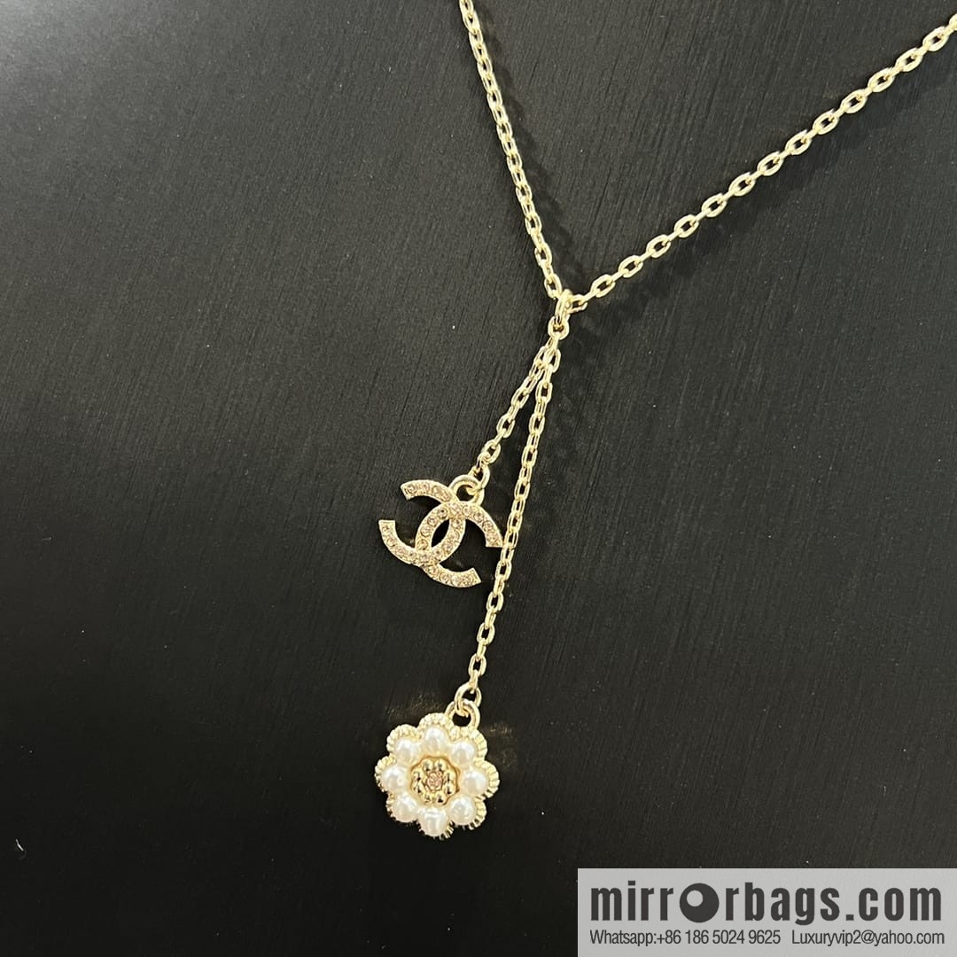 New ☑️ CHANEL Chanel Double C Camellia Pearl Necklace