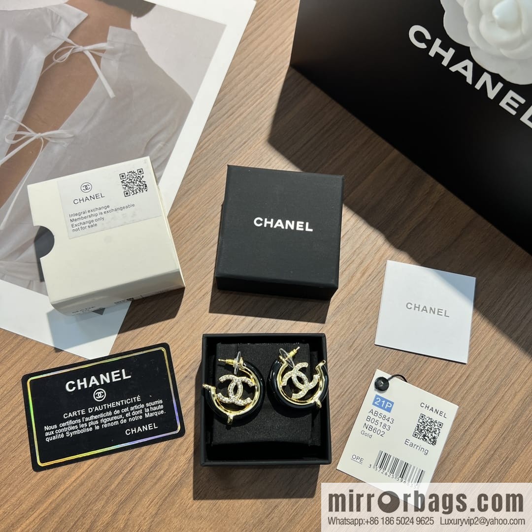 New ☑️ CHANEL Chanel c1 double c full diamond stud earrings
