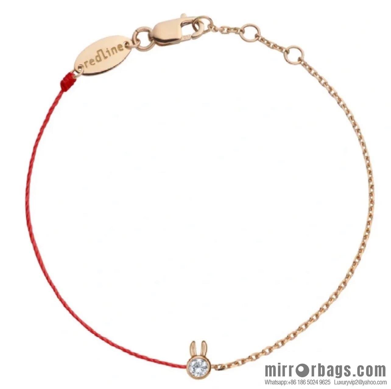 Redline French Year of the Rabbit Rabbit Single Diamond Red Rope bracelet Hand Rope
