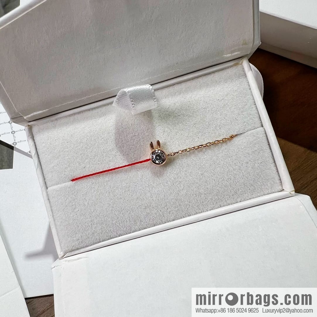 Redline French Year of the Rabbit Rabbit Single Diamond Red Rope bracelet Hand Rope