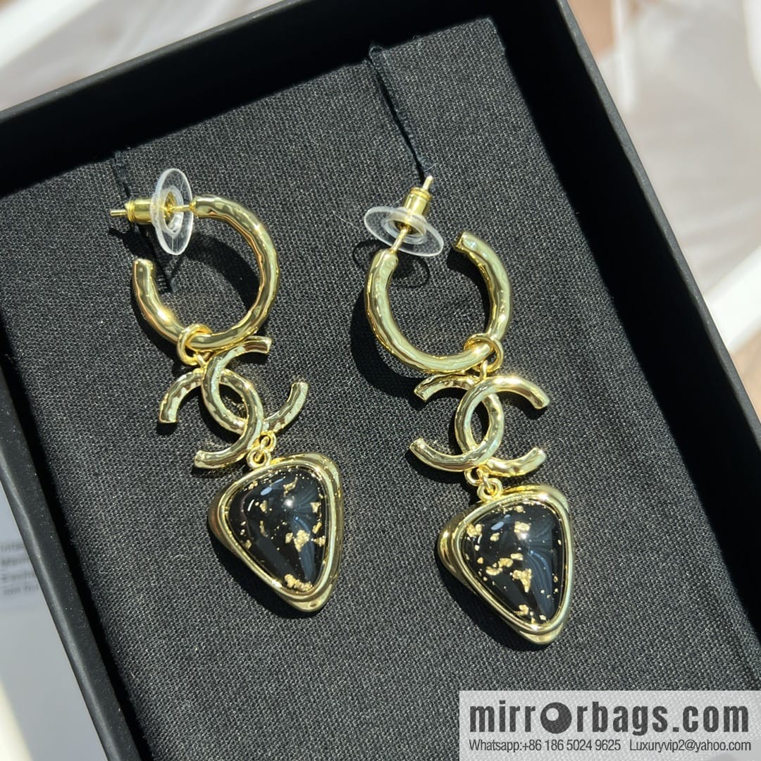 New ☑️ CHANEL Chanel c3 double c gold stud earrings