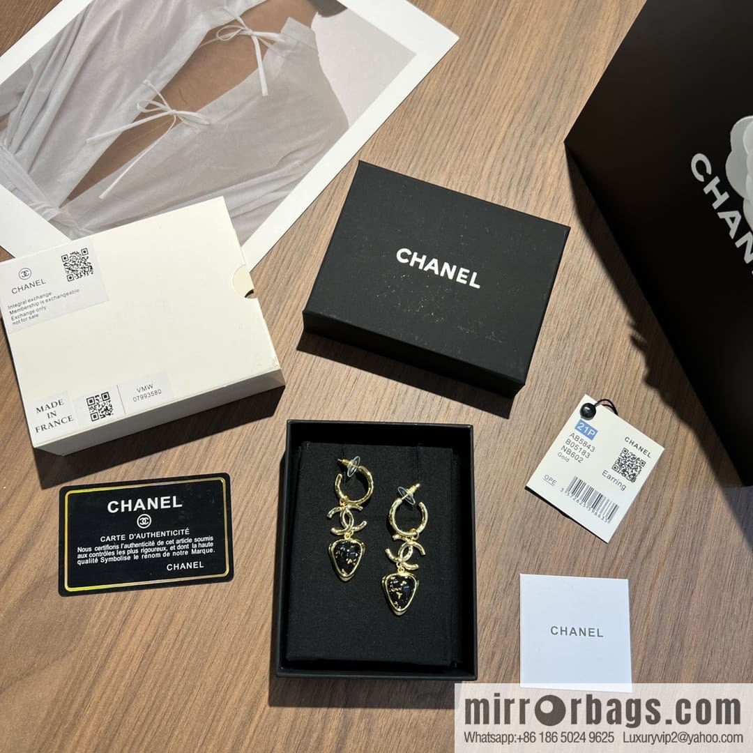 New ☑️ CHANEL Chanel c3 double c gold stud earrings