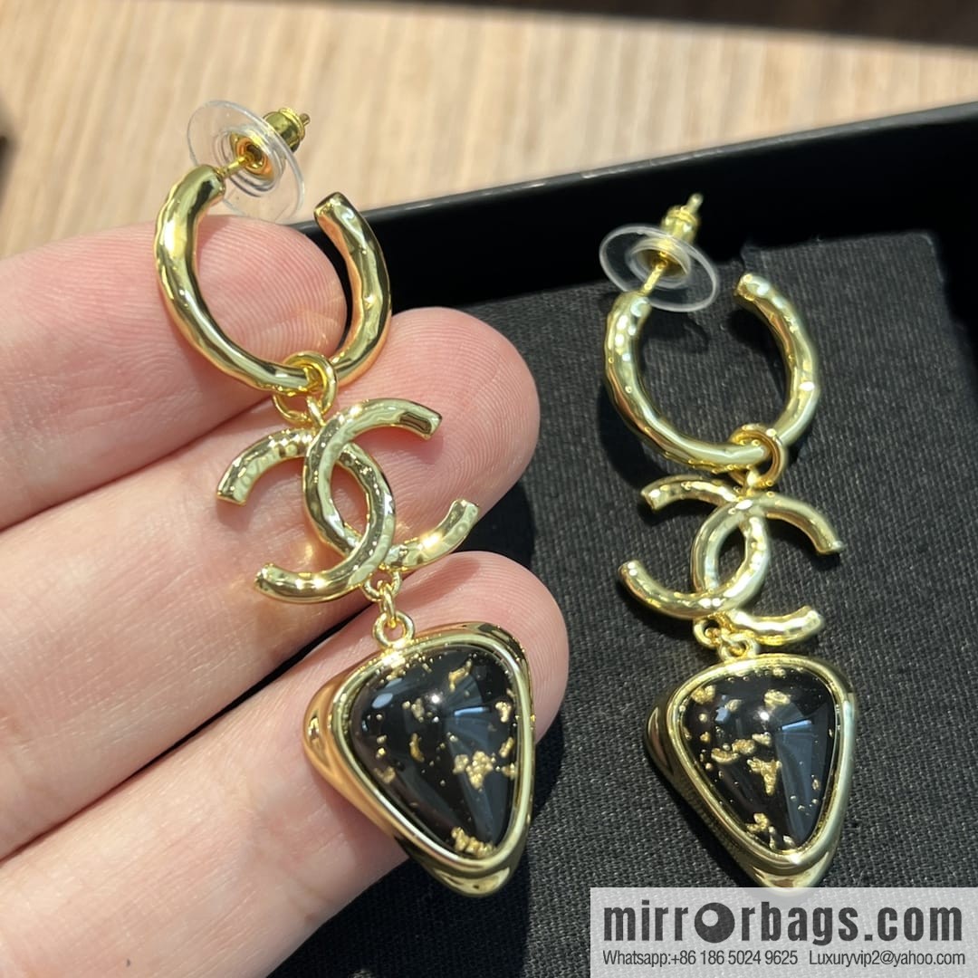 New ☑️ CHANEL Chanel c3 double c gold stud earrings