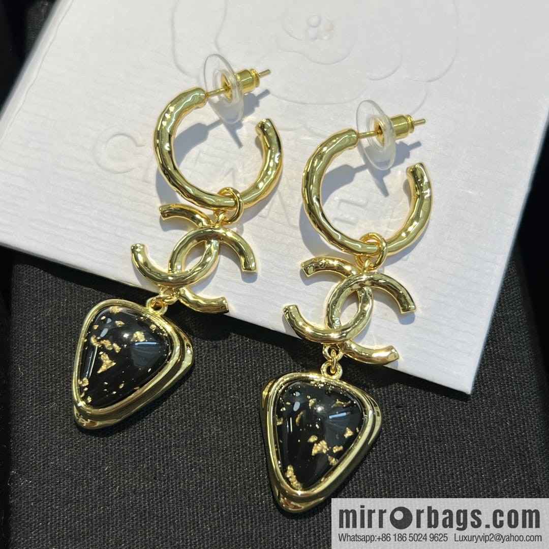 New ☑️ CHANEL Chanel c3 double c gold stud earrings