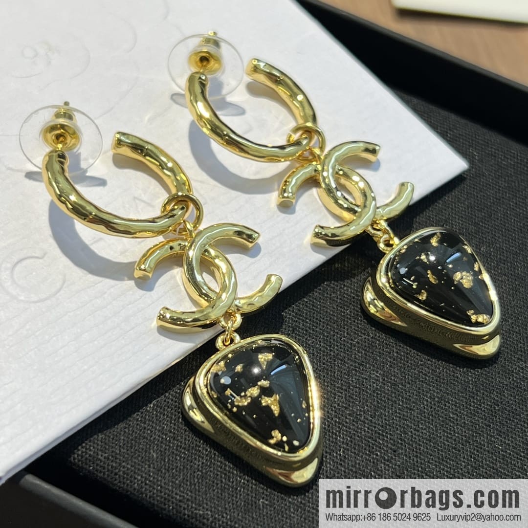 New ☑️ CHANEL Chanel c3 double c gold stud earrings