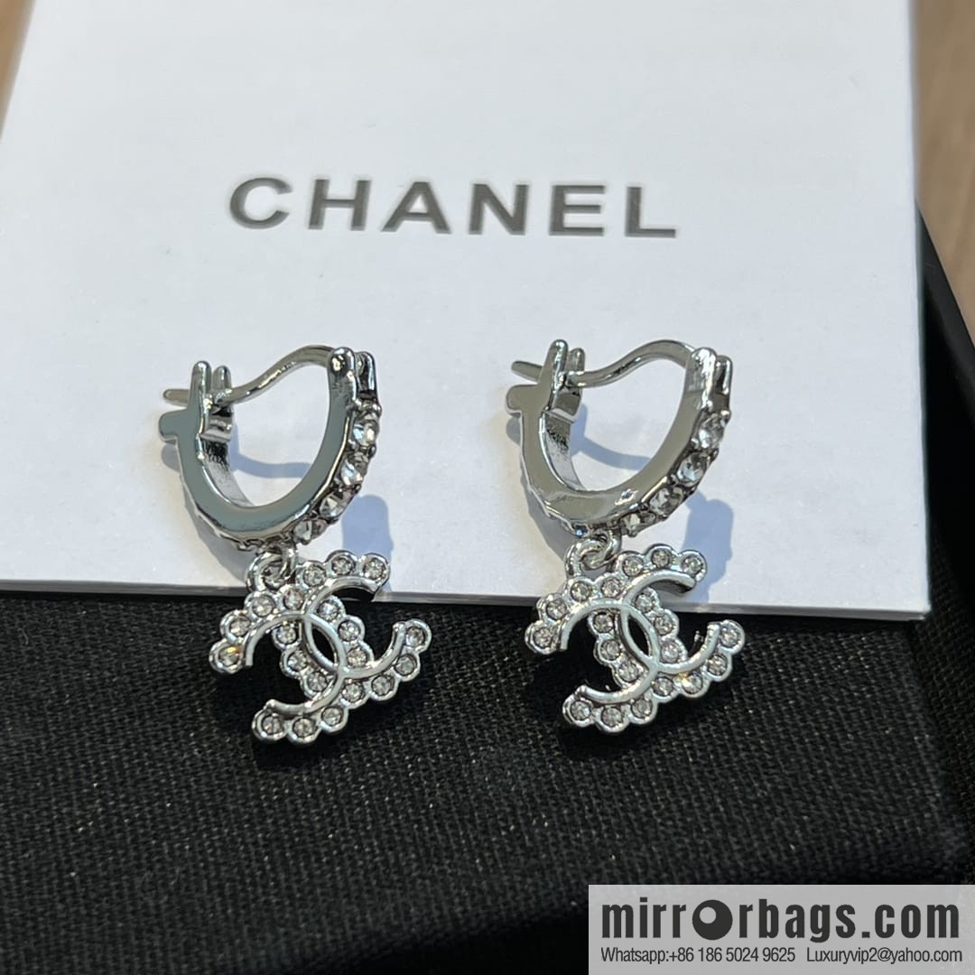 New ☑️ CHANEL Chanel c2 double c full diamond stud earrings
