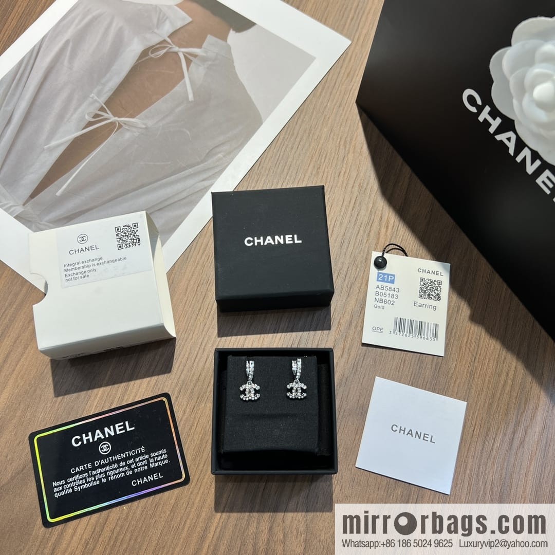 New ☑️ CHANEL Chanel c2 double c full diamond stud earrings