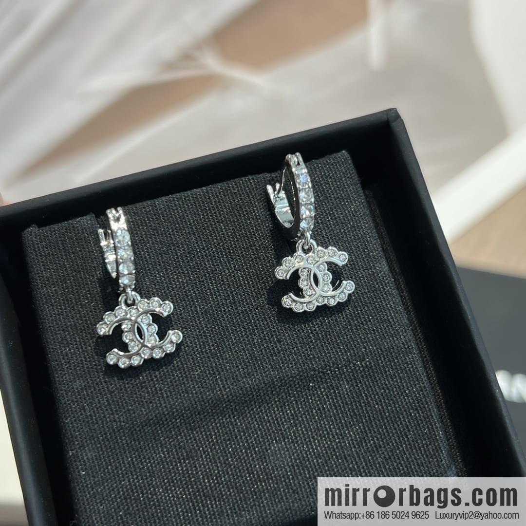 New ☑️ CHANEL Chanel c2 double c full diamond stud earrings