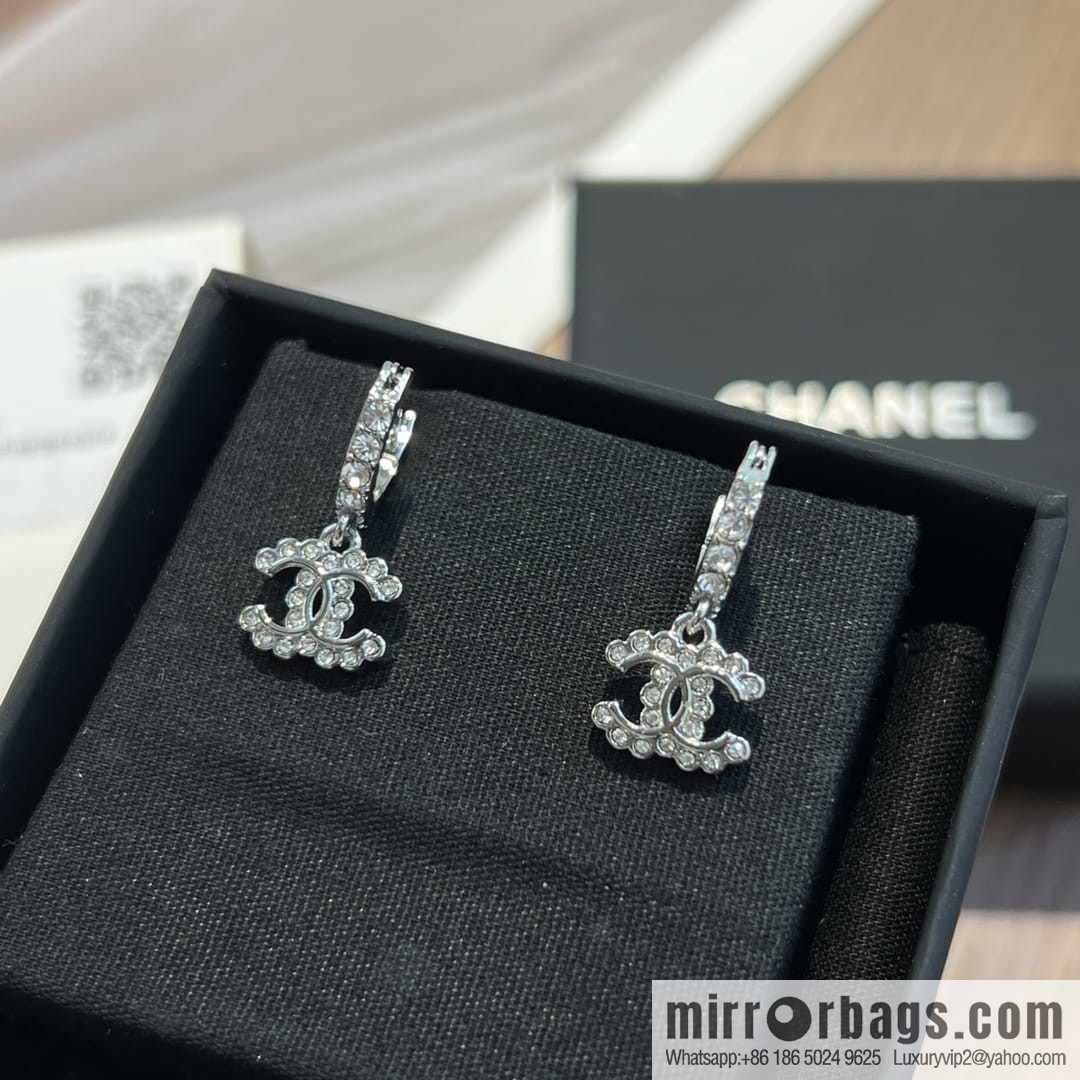 New ☑️ CHANEL Chanel c2 double c full diamond stud earrings