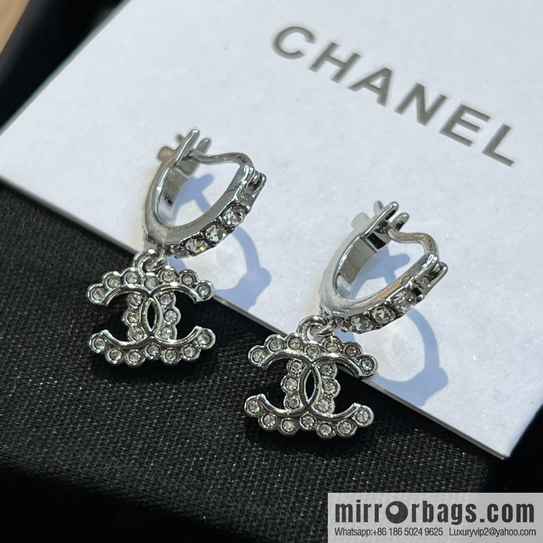 New ☑️ CHANEL Chanel c2 double c full diamond stud earrings