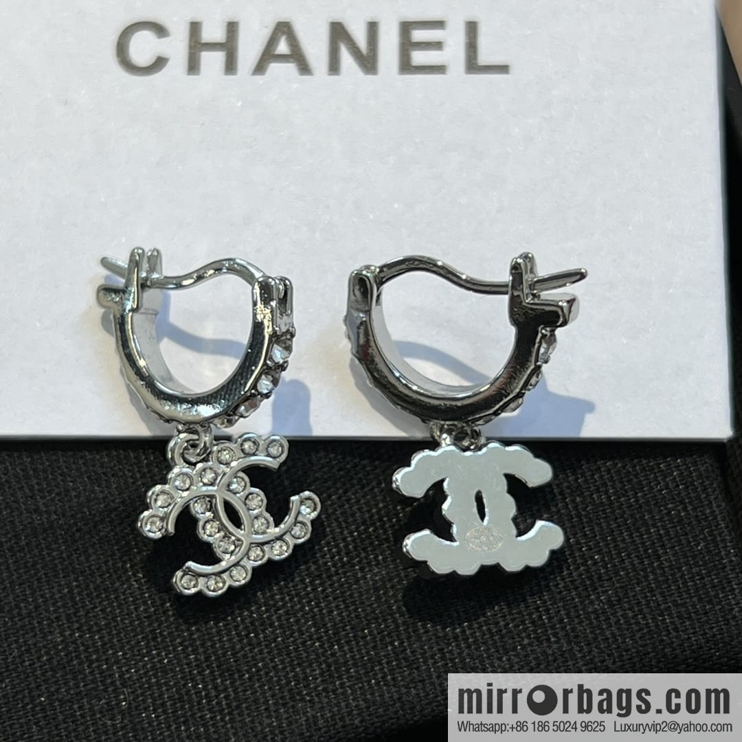 New ☑️ CHANEL Chanel c2 double c full diamond stud earrings