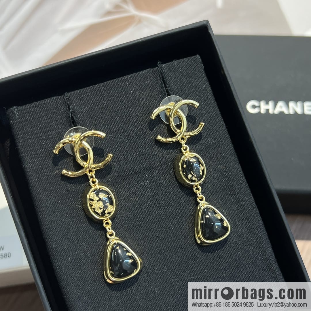 New ☑️ CHANEL Chanel c3 double c gemstone stud earrings