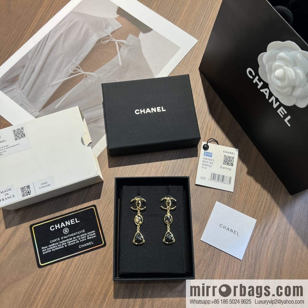 New ☑️ CHANEL Chanel c3 double c gemstone stud earrings