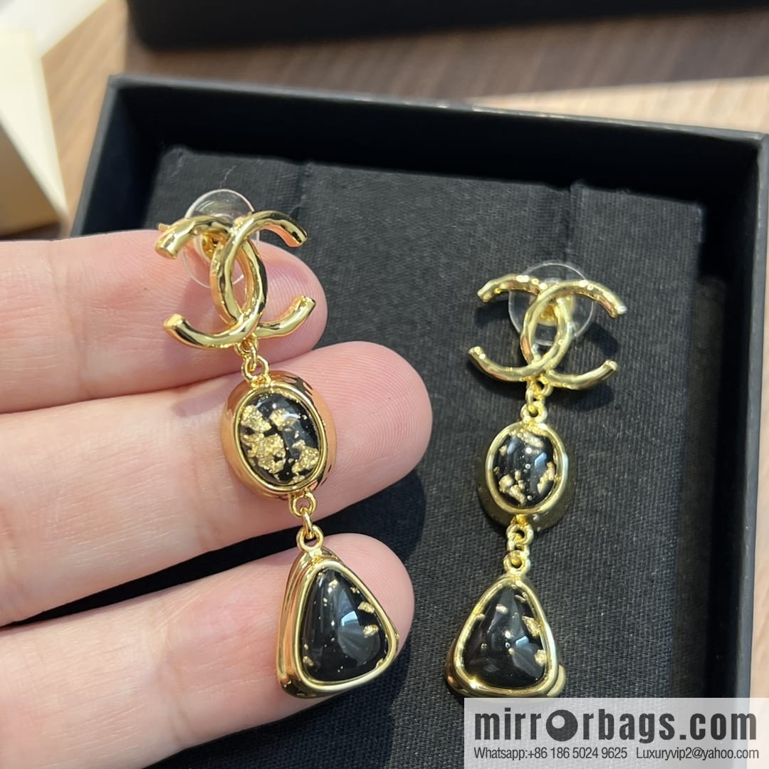 New ☑️ CHANEL Chanel c3 double c gemstone stud earrings