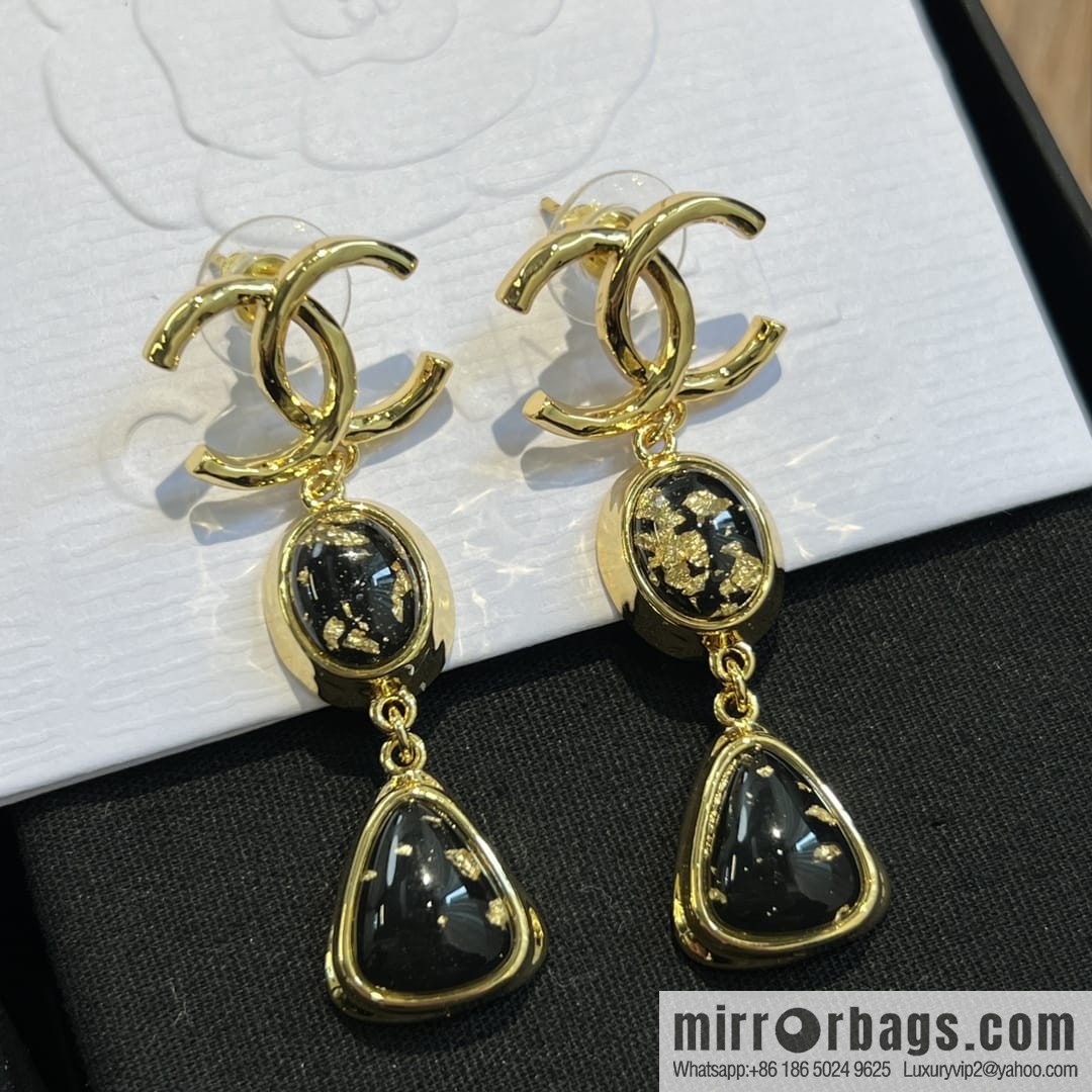 New ☑️ CHANEL Chanel c3 double c gemstone stud earrings