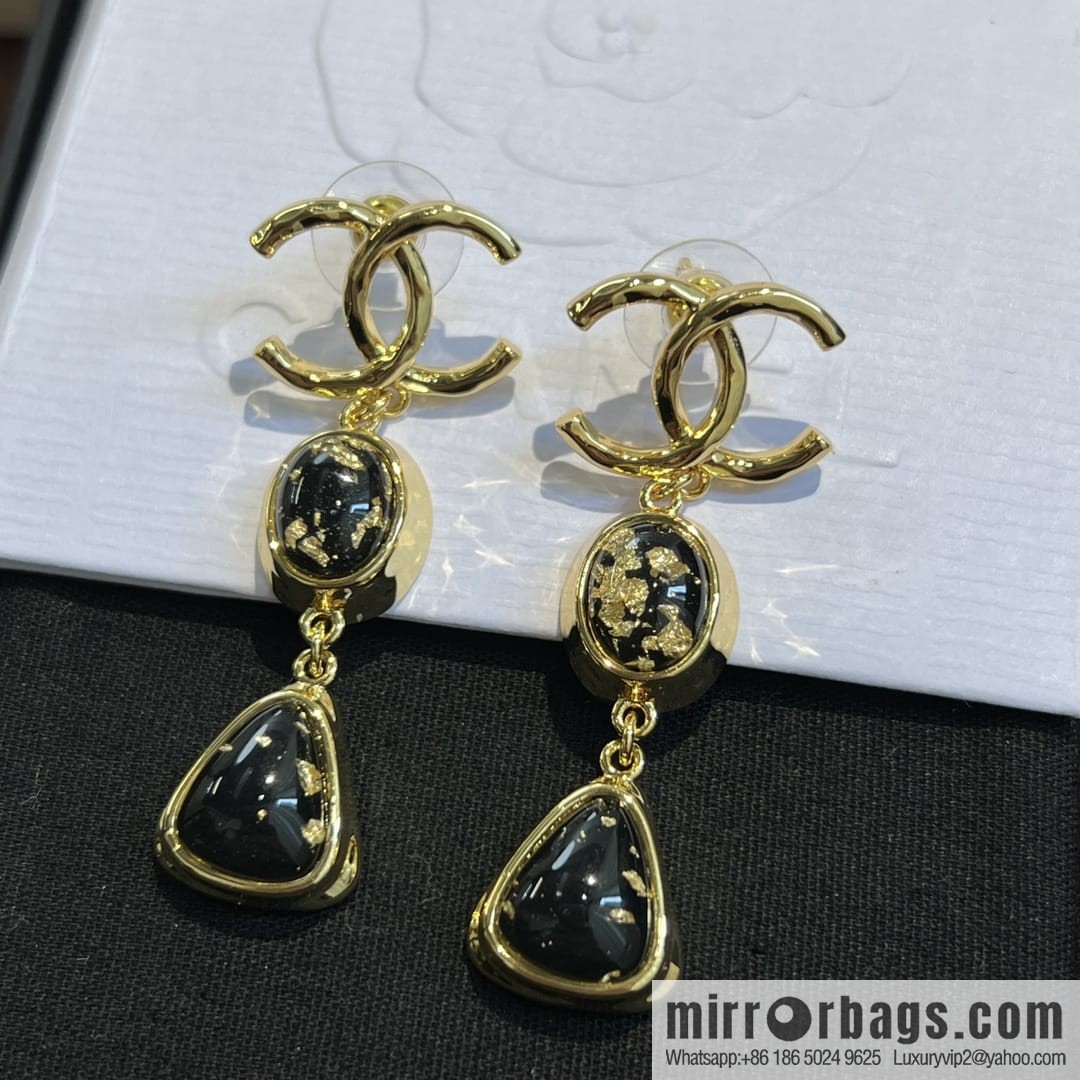New ☑️ CHANEL Chanel c3 double c gemstone stud earrings