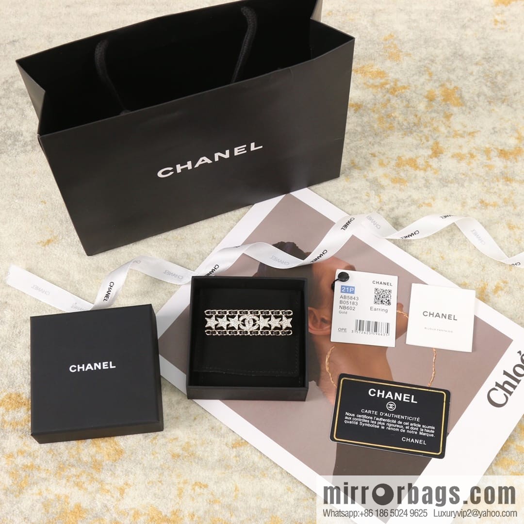 New ☑️ CHANEL Chanel full diamond double c star black leather rope brooch