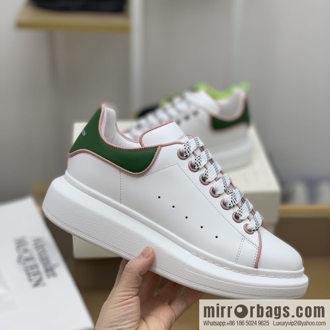 Alexander McQueen MQ dark green leather tail Unisex sneakers