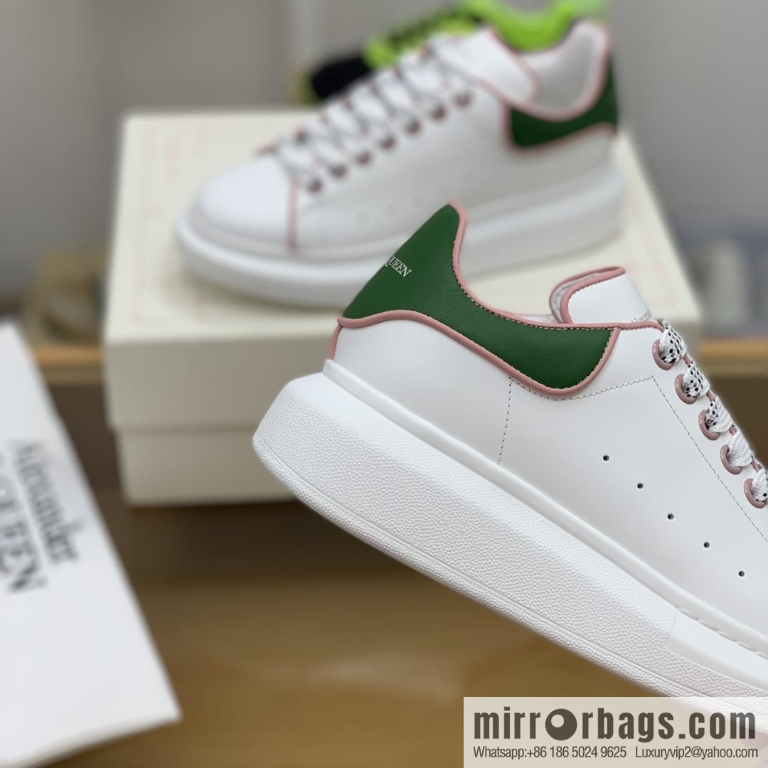 Alexander McQueen MQ dark green leather tail Unisex sneakers