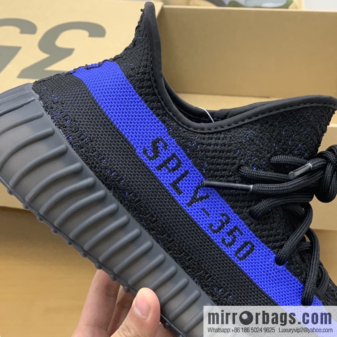 Coconut/Yeezy adopts patchwork [YEEZ * BOST 350 Coconut Black and Blue] Unisex same coconut shoes