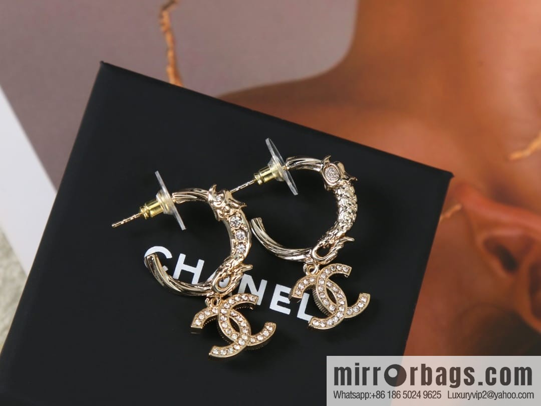 New ☑️ CHANEL Chanel c2 double c stud earrings