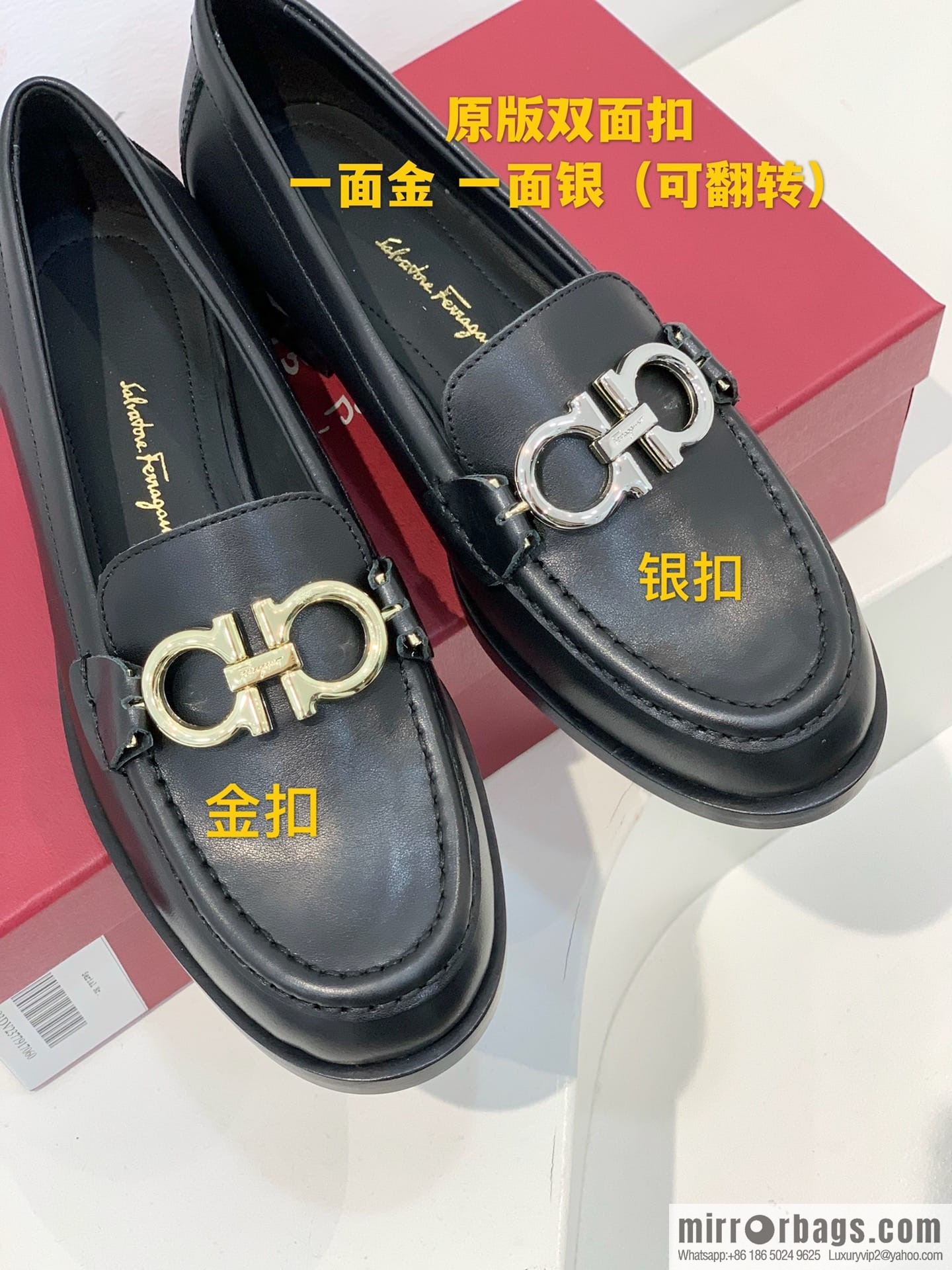 SF ✔️ salvatore Ferragamo ✔️ new products! Ferragamo Gancini double-sided buckle loafers shoes