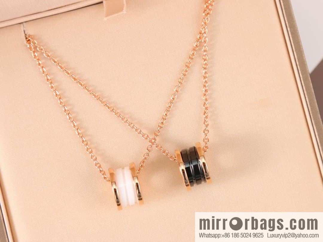 BVLGARI Bulgari black and white ceramic necklace