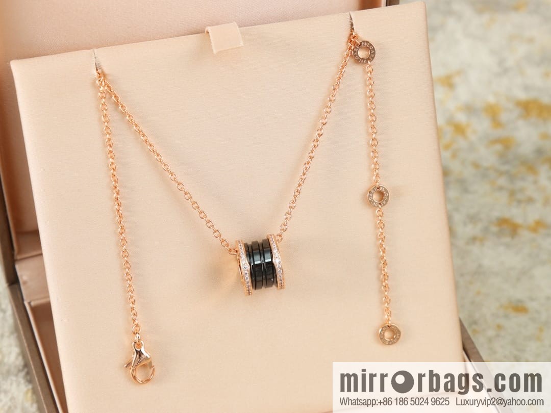 BVLGARI Bulgari black and white ceramic necklace with diamonds