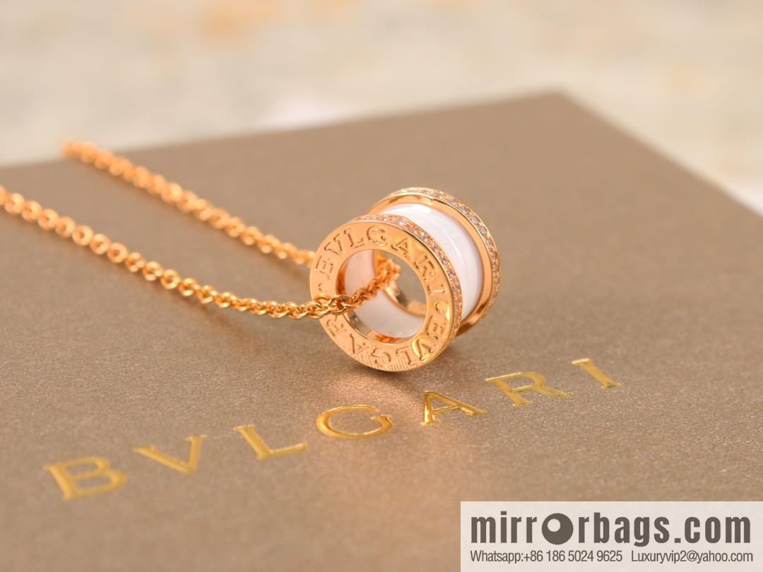 BVLGARI Bulgari black and white ceramic necklace with diamonds