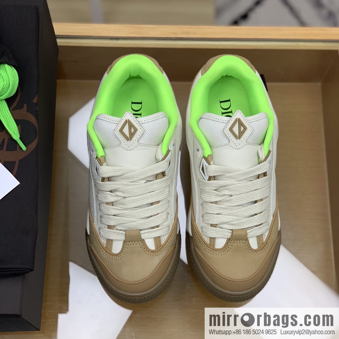 DIOR Dior uses granular calfskin with breathable mesh men's casual retro sneakers