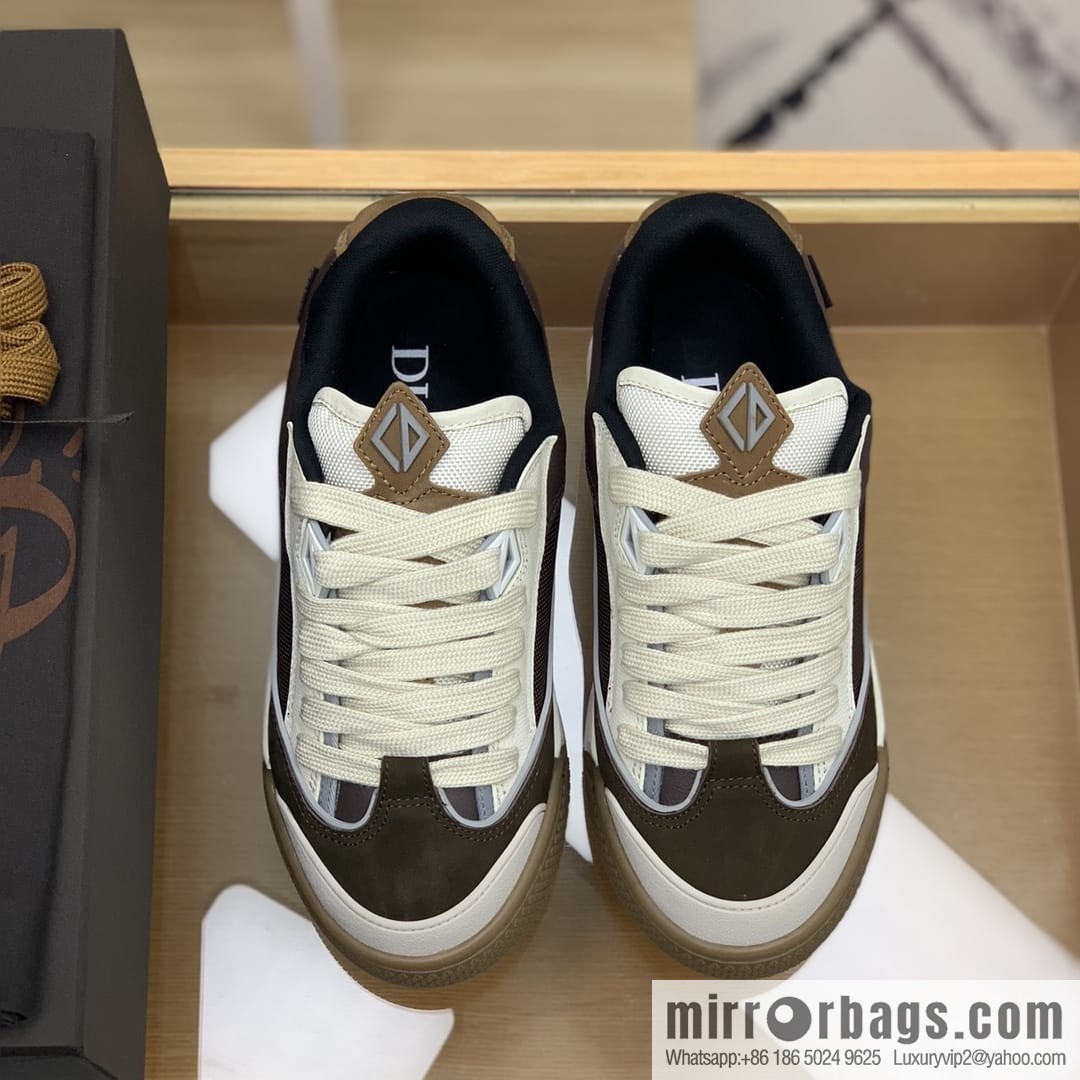 DIOR Dior uses granular calfskin with breathable mesh men's casual retro sneakers