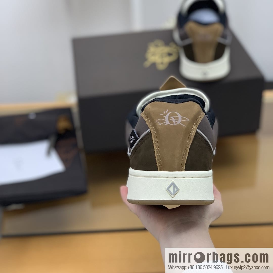 DIOR Dior uses granular calfskin with breathable mesh men's casual retro sneakers