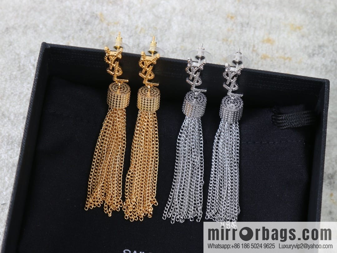 Saint Laurent YSL fringed earrings