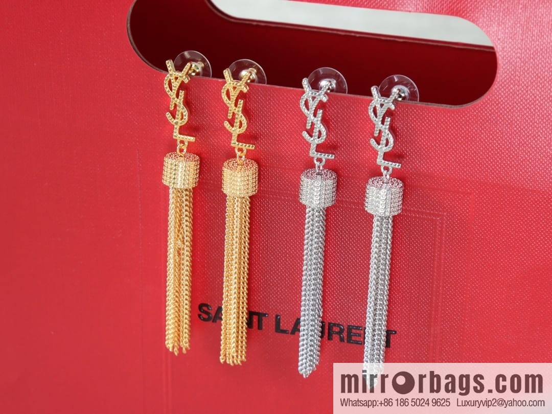 Saint Laurent YSL fringed earrings