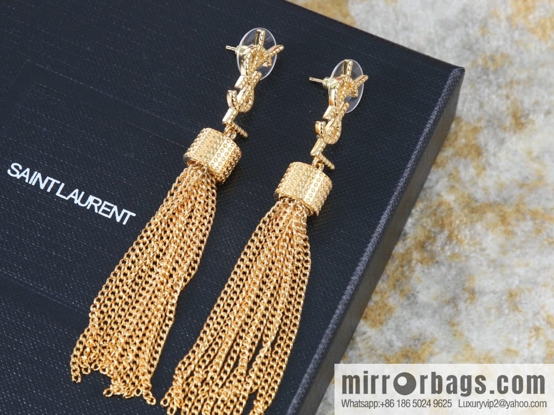 Saint Laurent YSL fringed earrings