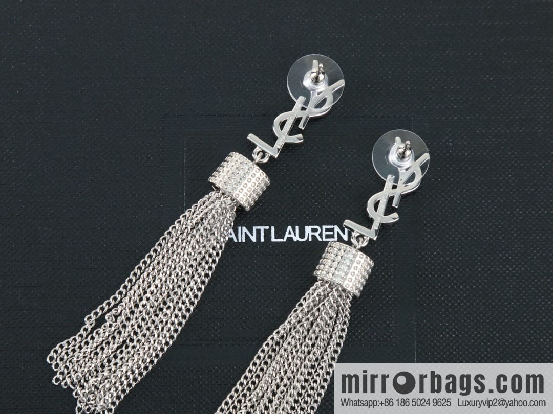 Saint Laurent YSL fringed earrings