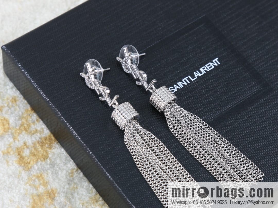 Saint Laurent YSL fringed earrings