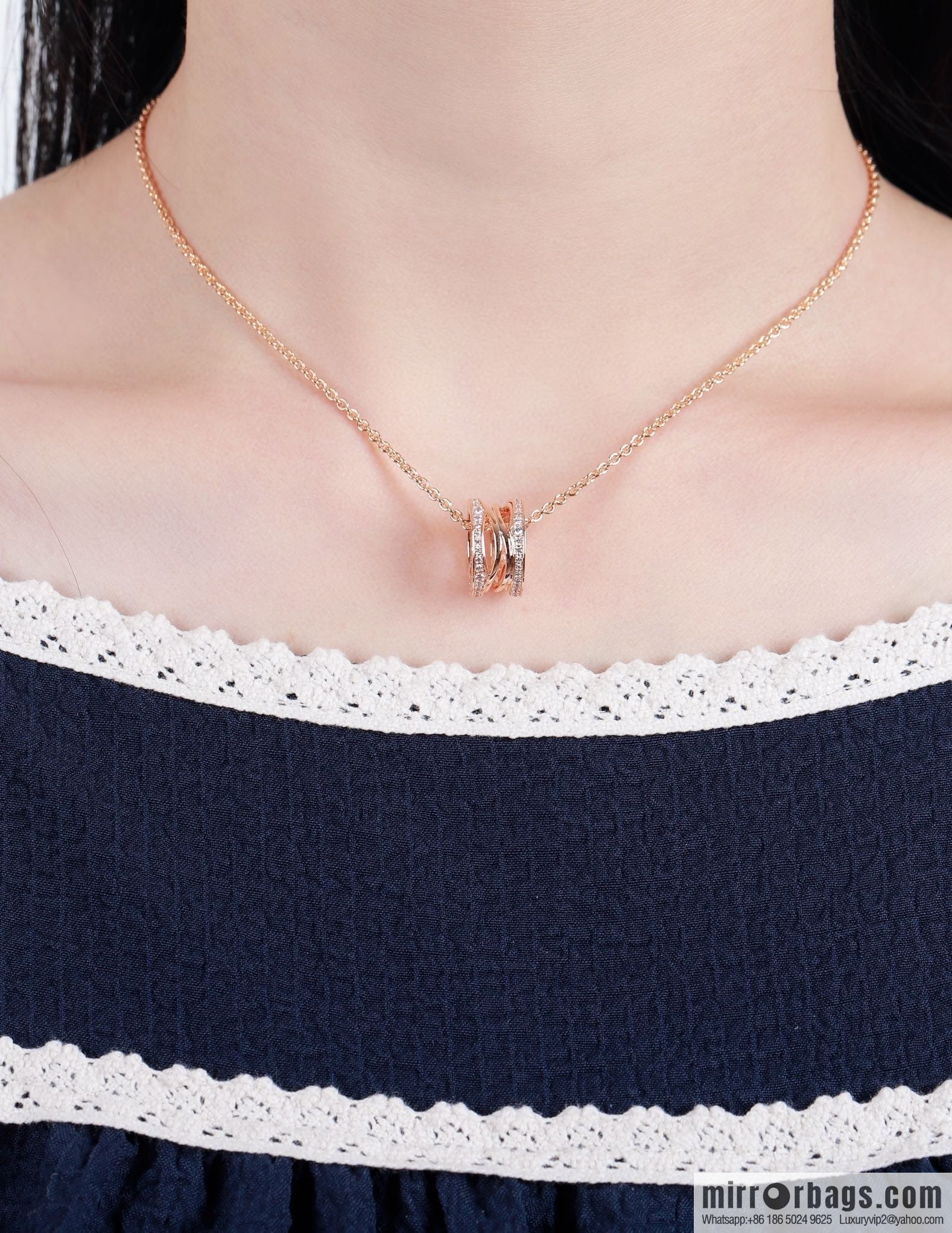 BVLGARI Bulgari double row drill cut-out necklace