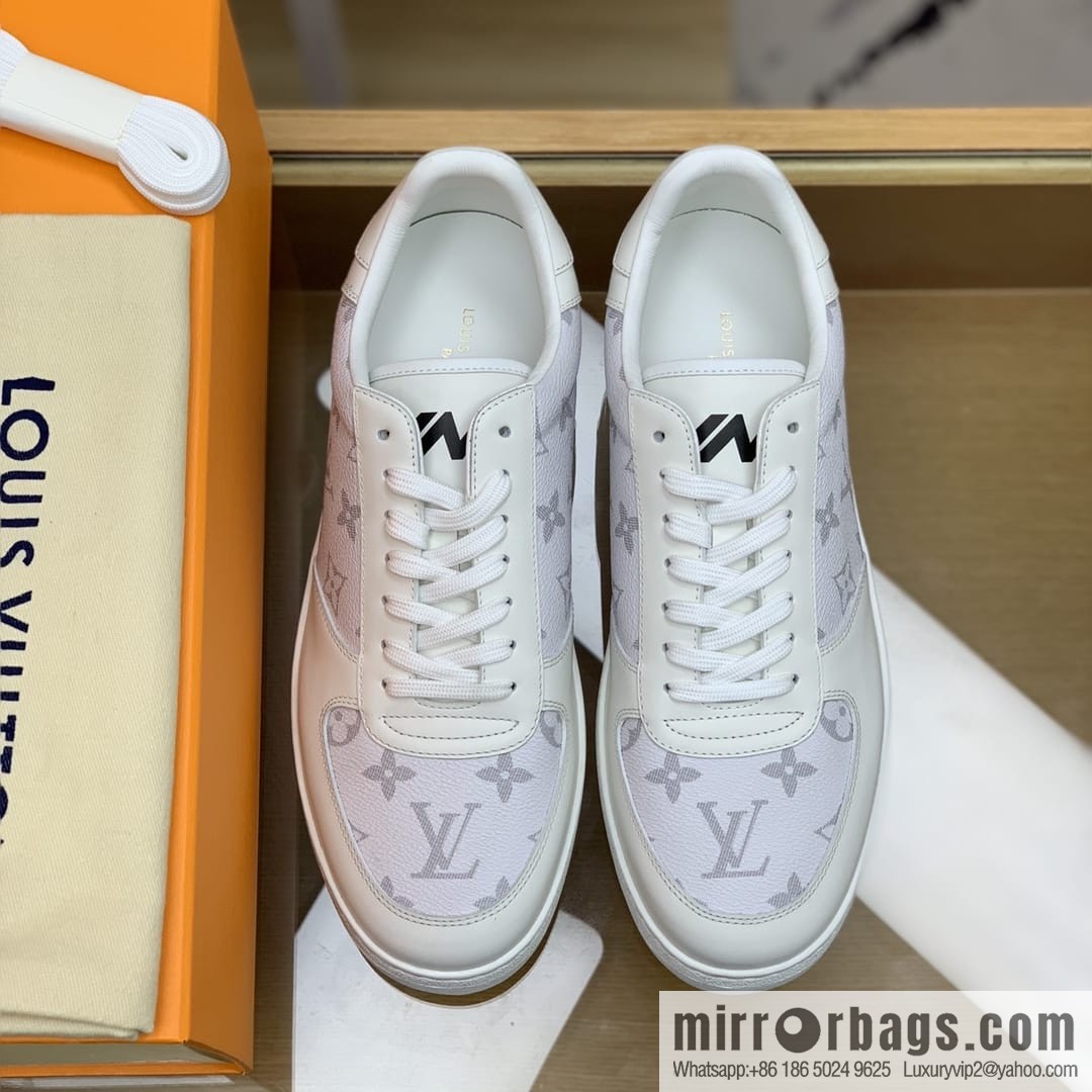 LV/Louis Vuitton men's casual shoes with leather patchwork