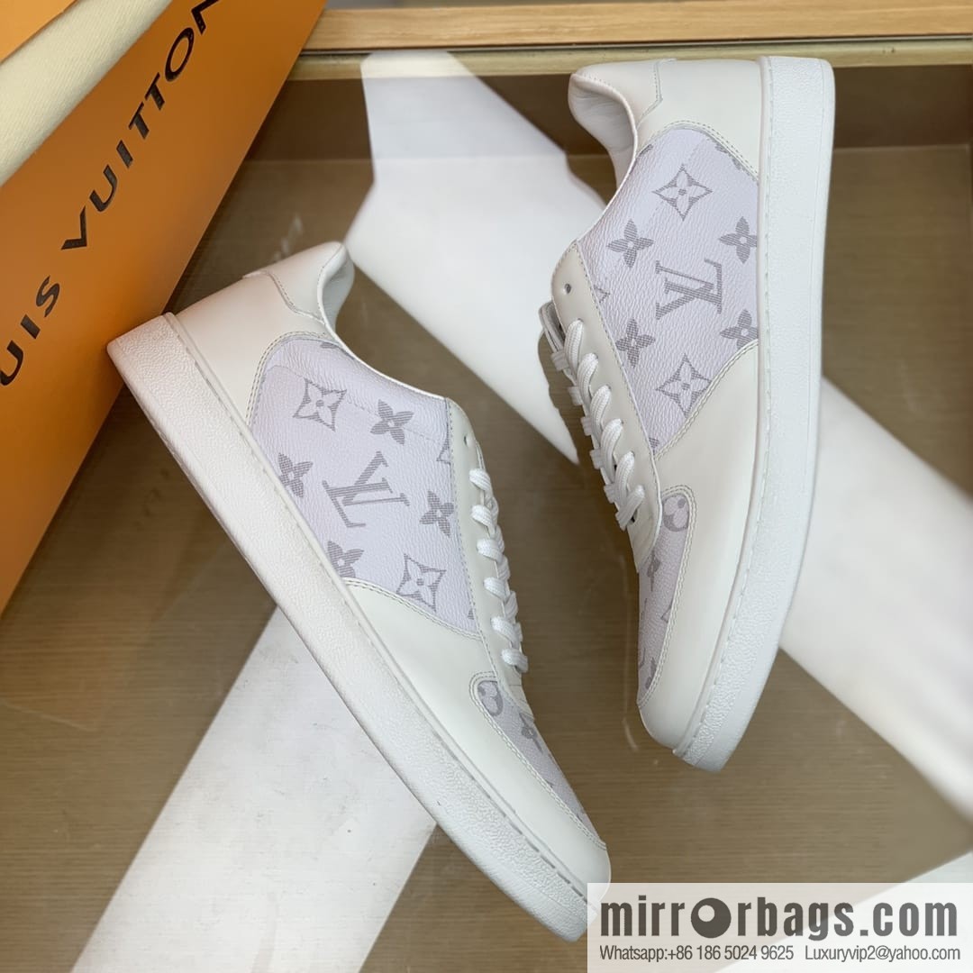 LV/Louis Vuitton men's casual shoes with leather patchwork