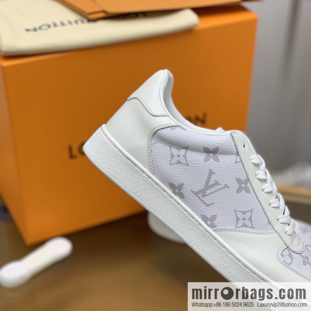 LV/Louis Vuitton men's casual shoes with leather patchwork