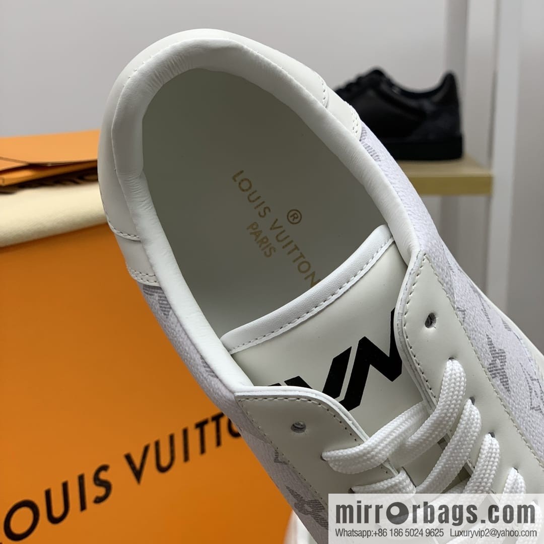 LV/Louis Vuitton men's casual shoes with leather patchwork